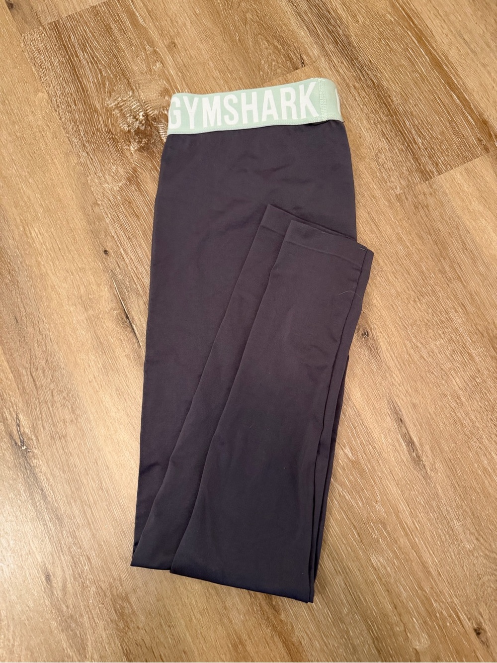 Gymshark Grey Leggings with Mint Logo Waistband